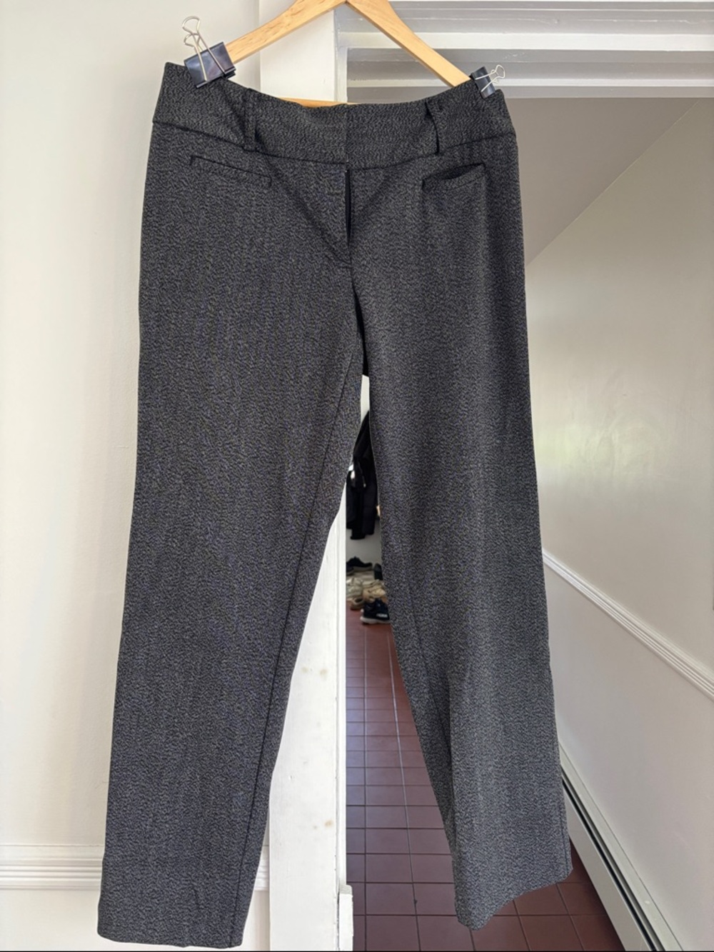 Express Women's Straight Leg Dress Pants in Charcoal Gray